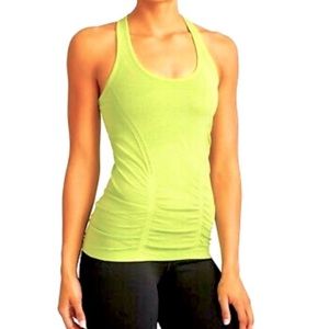 Athleta Fastest Track Racerback Women’s XS Neon Yellow Green Yoga Tank Top